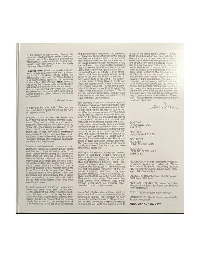 Виниловая пластинка Steely Dan, Aja (Box) (Analogue) (0753088144578) - фото 9