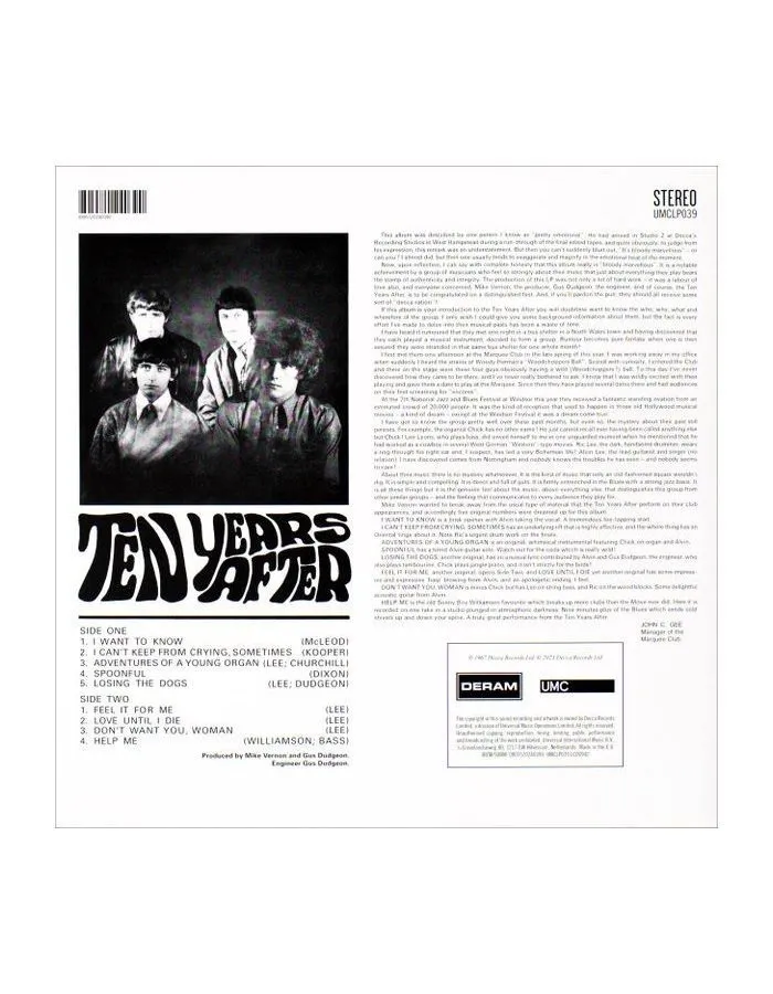 Виниловая пластинка Ten Years After, Ten Years After (0805520240390) - фото 2