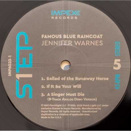 Jennifer Warnes - Famous Blue Raincoat (Box) (Audiophile One-Step Pressing) (0856276002336) виниловая пластинка - фото 10