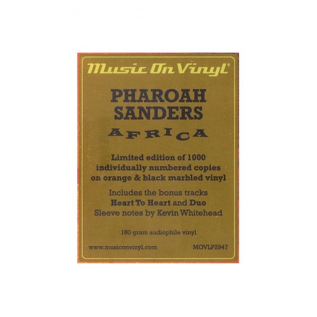 Виниловая пластинка Sanders, Pharoah, Africa (coloured) (8719262030992) - фото 13