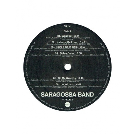 Виниловая пластинка Saragossa Band, The Party Mix (0194111010550) - фото 3