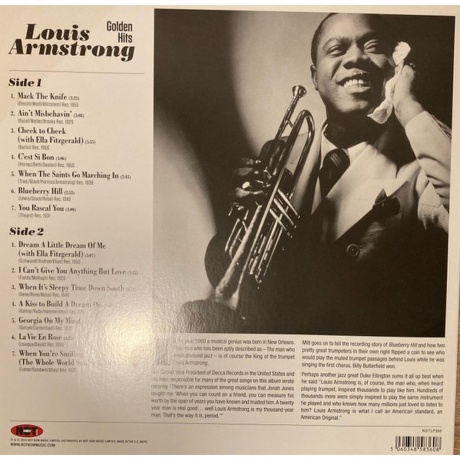 5060348583608, Armstrong, Louis, Golden Hits (coloured) виниловая пластинка - фото 2