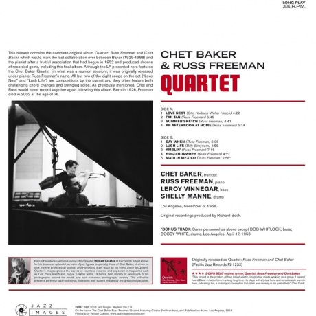 Chet Baker &amp; Russ Freeman - Quartet (8436569191101) виниловая пластинка - фото 2