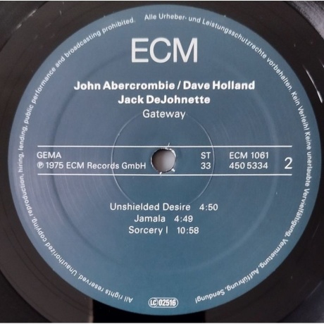 Abercrombie &amp; Holland &amp; DeJohnette - Gateway (Analogue) (0602445053346) виниловая пластинка - фото 4