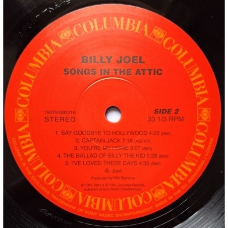 Billy Joel - Songs In The Attic (0190759392218) виниловая пластинка - фото 11