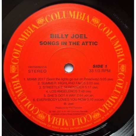 Billy Joel - Songs In The Attic (0190759392218) виниловая пластинка - фото 10