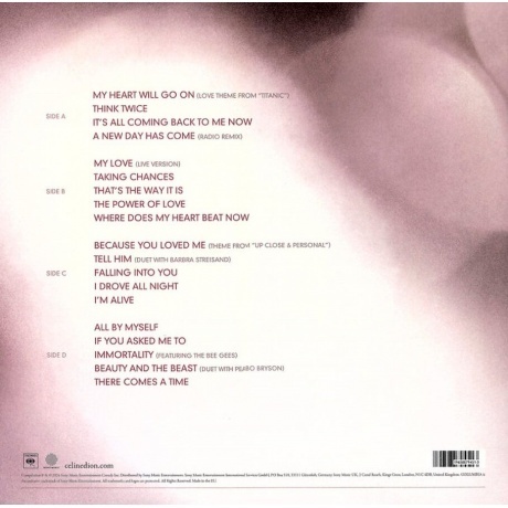 0196588794513, Dion, Celine, My Love: Essential Collection виниловая пластинка - фото 2