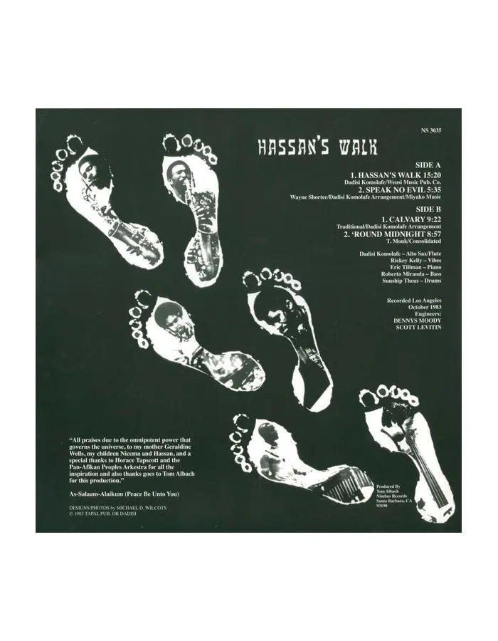 5060149622940, Виниловая пластинка Komolafe, Dadisi, Hassan's Walk (Analogue) - фото 2
