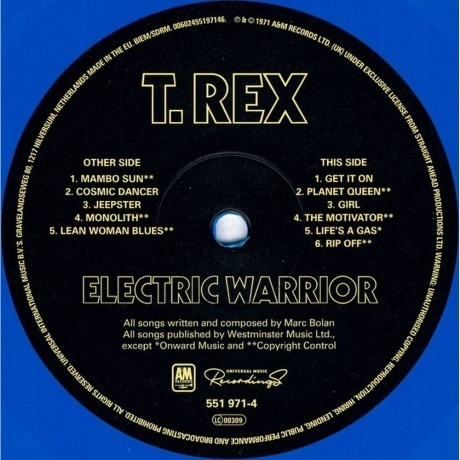 T. Rex - Electric Warrior (coloured) (0602455197146) виниловая пластинка - фото 6