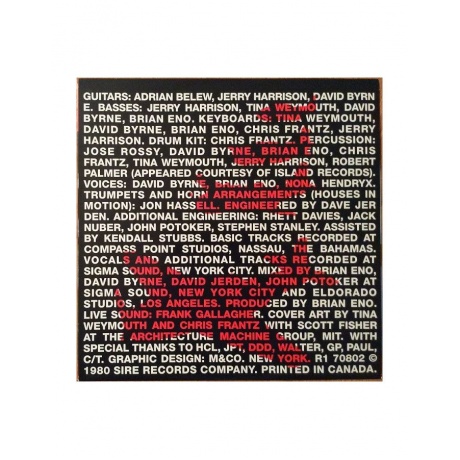 0081227080211, Виниловая пластинка Talking Heads, Remain In Light - фото 6