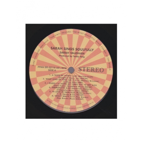 5060149620854, Виниловая пластинка Vaughan, Sarah, Sarah Sings Soulfully (Analogue) - фото 3