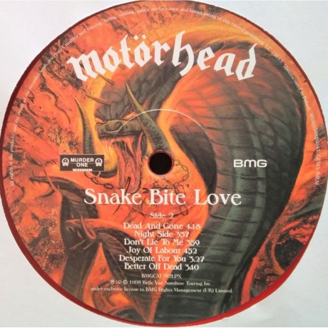 4050538826043, Motorhead, Snake Bite Love (coloured) виниловая пластинка - фото 4