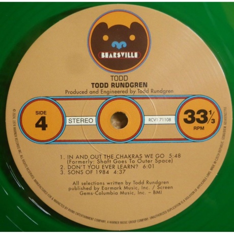 Todd Rundgren - Todd (coloured) (0603497827701) виниловая пластинка - фото 6