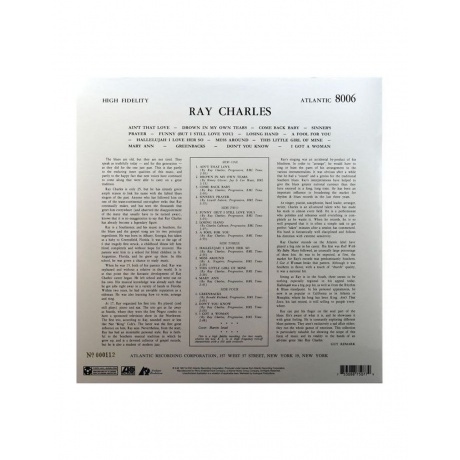 Ray Charles - Ray Charles (Analogue) (0753088750779) виниловая пластинка - фото 4