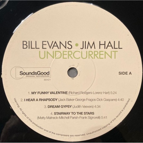 Bill Evans; Jim Hall - Undercurrent (8436563185052) виниловая пластинка - фото 3