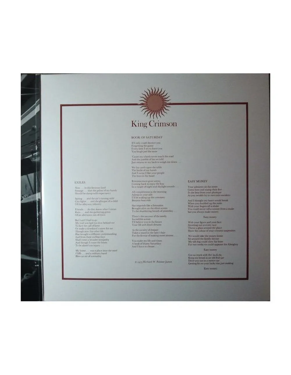 0633367795915, Виниловая пластинка King Crimson, Larks' Tongues In Aspic - фото 10