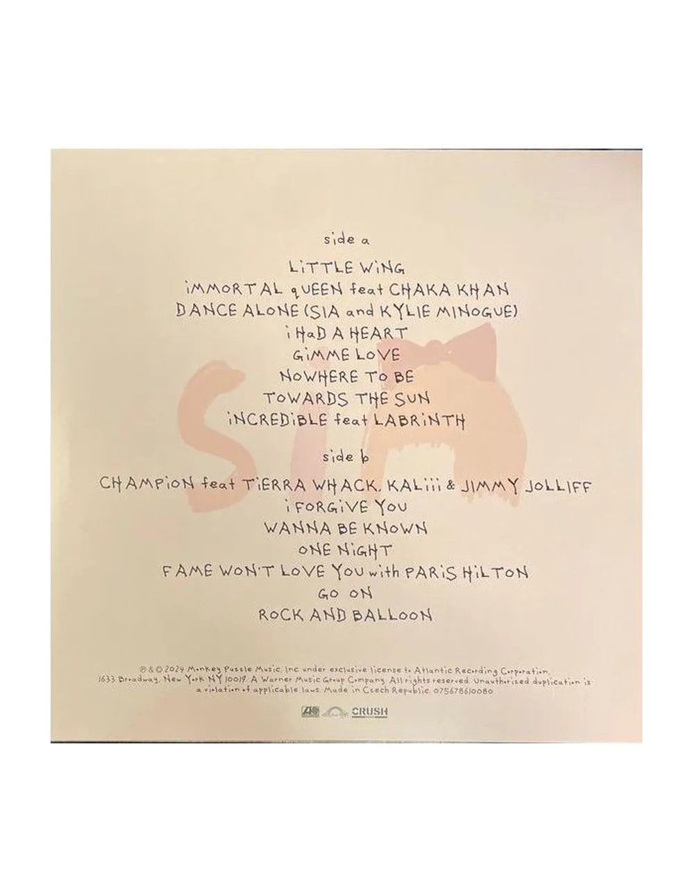 0075678610127, Виниловая пластинка Sia, Reasonable Woman (coloured) - фото 2