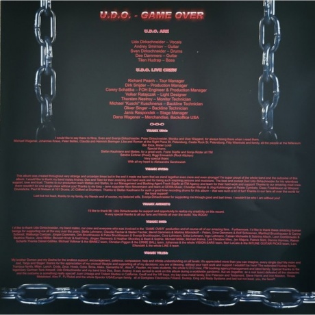 0884860349215, U.D.O., Game Over (coloured) виниловая пластинка - фото 8