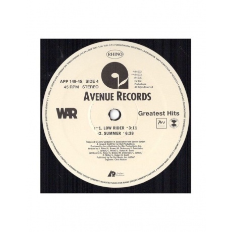 War - Greatest Hits (Analogue) (0753088014970) виниловая пластинка - фото 14