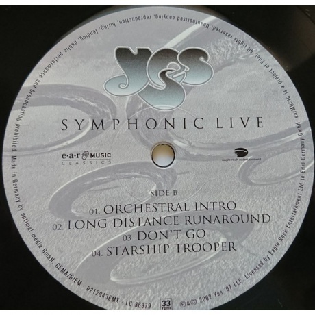 Yes - Symphonic Live (4029759129431) виниловая пластинка - фото 7