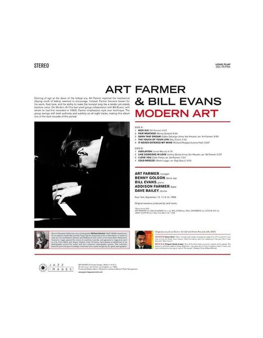 Виниловая пластинка  Farmer, Art;  Evans, Bill Modern Art 8436569193068 - фото 2