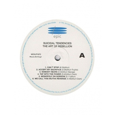 Suicidal Tendencies - The Art Of Rebellion (8719262001237) виниловая пластинка - фото 3