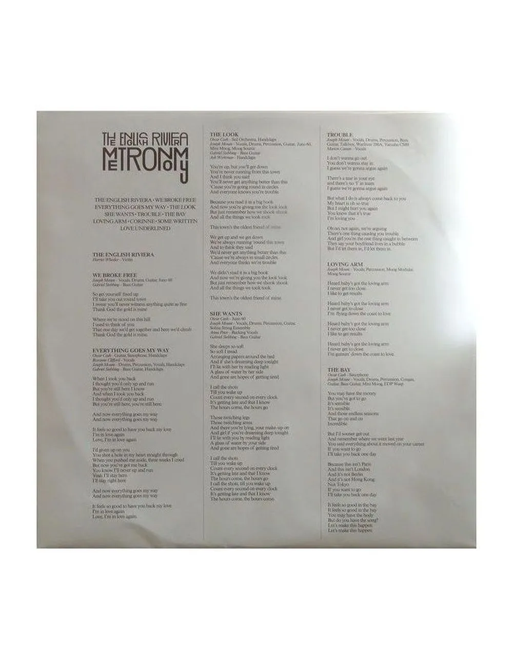 Виниловая пластинка  Metronomy The English Riviera 5060107728943 - фото 5