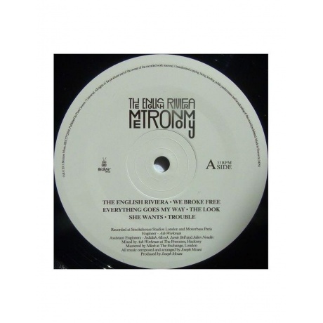 Виниловая пластинка  Metronomy The English Riviera 5060107728943 - фото 7