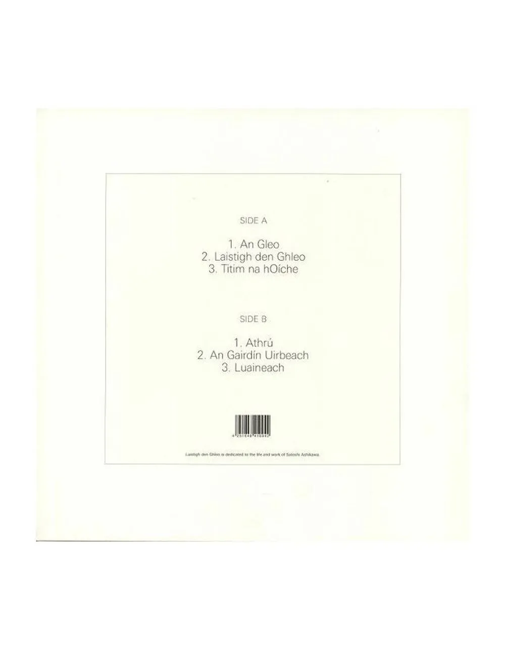 Виниловая пластинка  Redmond, Gareth Quinn Laistigh Den Ghleo 4251648410942 - фото 2