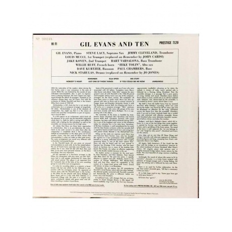 Gil Evans - Gil Evans &amp; Ten (Analogue) (0753088712012) виниловая пластинка - фото 3