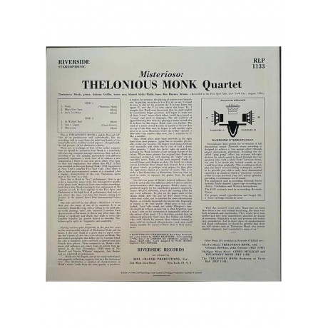 Thelonious Monk - Misterioso (Analogue) (0753088113338) виниловая пластинка - фото 3