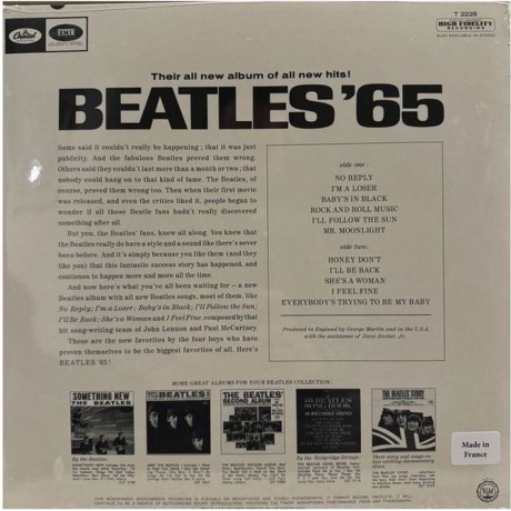 The Beatles - Beatles '65 (0602468019855) виниловая пластинка - фото 4