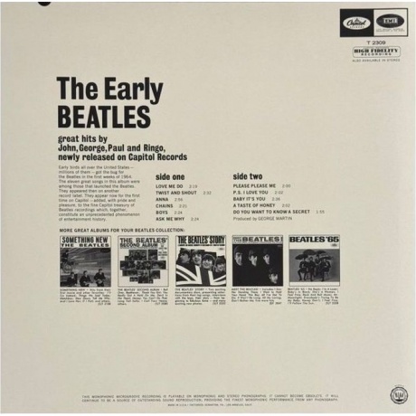 The Beatles - The Early Beatles (0602468019862) виниловая пластинка - фото 2