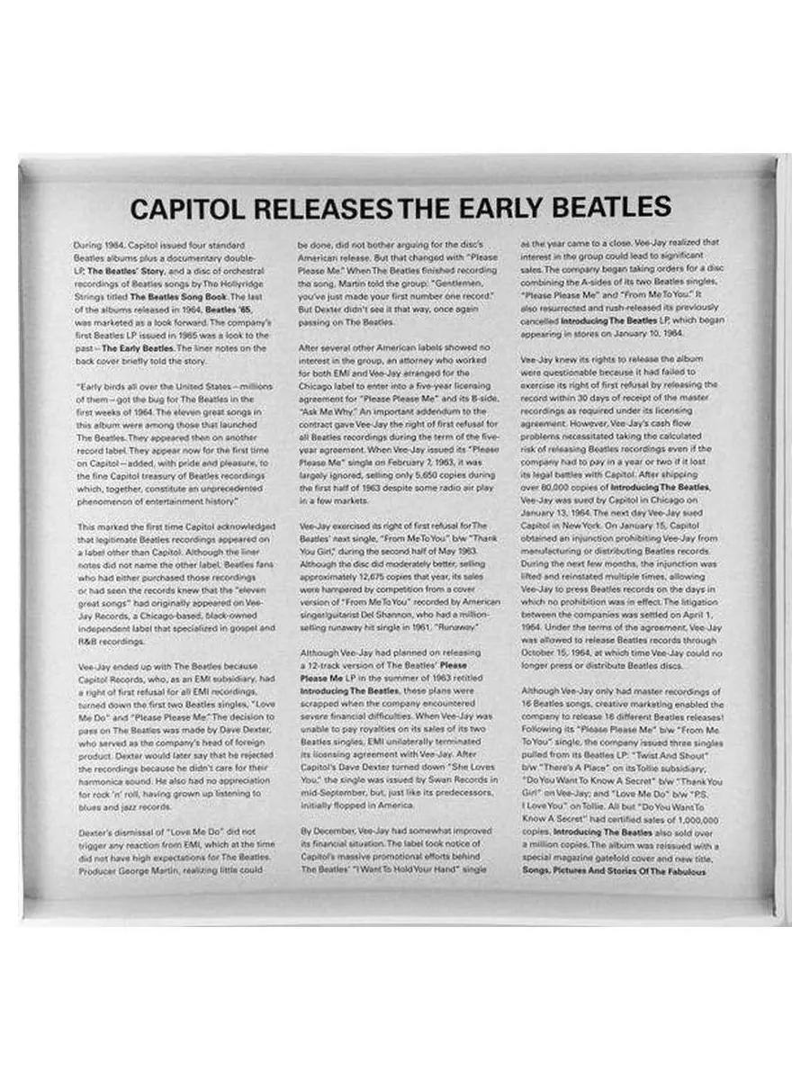 Виниловая пластинка The Beatles - The Early Beatles (0602468019862) - фото 8