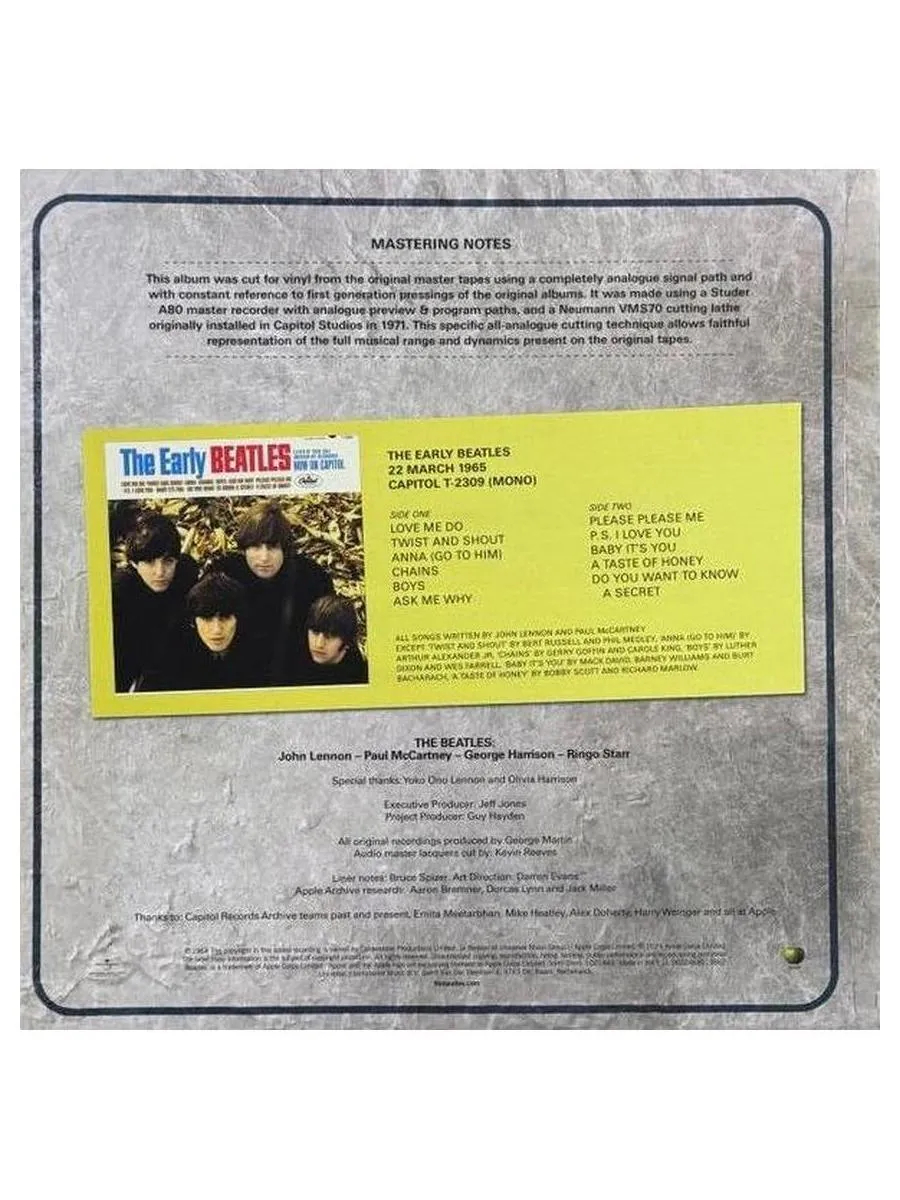 Виниловая пластинка The Beatles - The Early Beatles (0602468019862) - фото 10