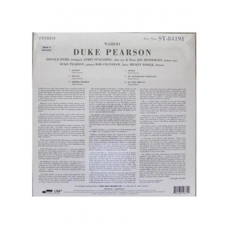 Duke Pearson - Wahoo! (0602465103724) виниловая пластинка - фото 2
