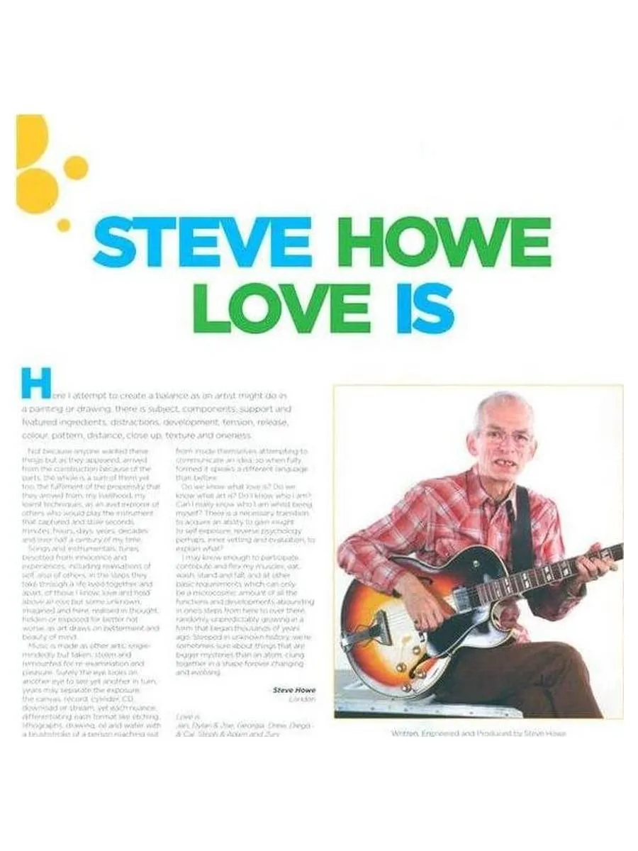 Виниловая пластинка Steve Howe - Love Is (4050538608601) - фото 6