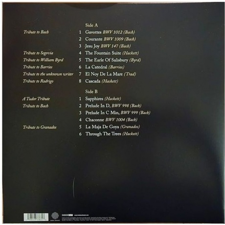 Hackett Steve - Tribute To Bach (0198028338318) виниловая пластинка - фото 2