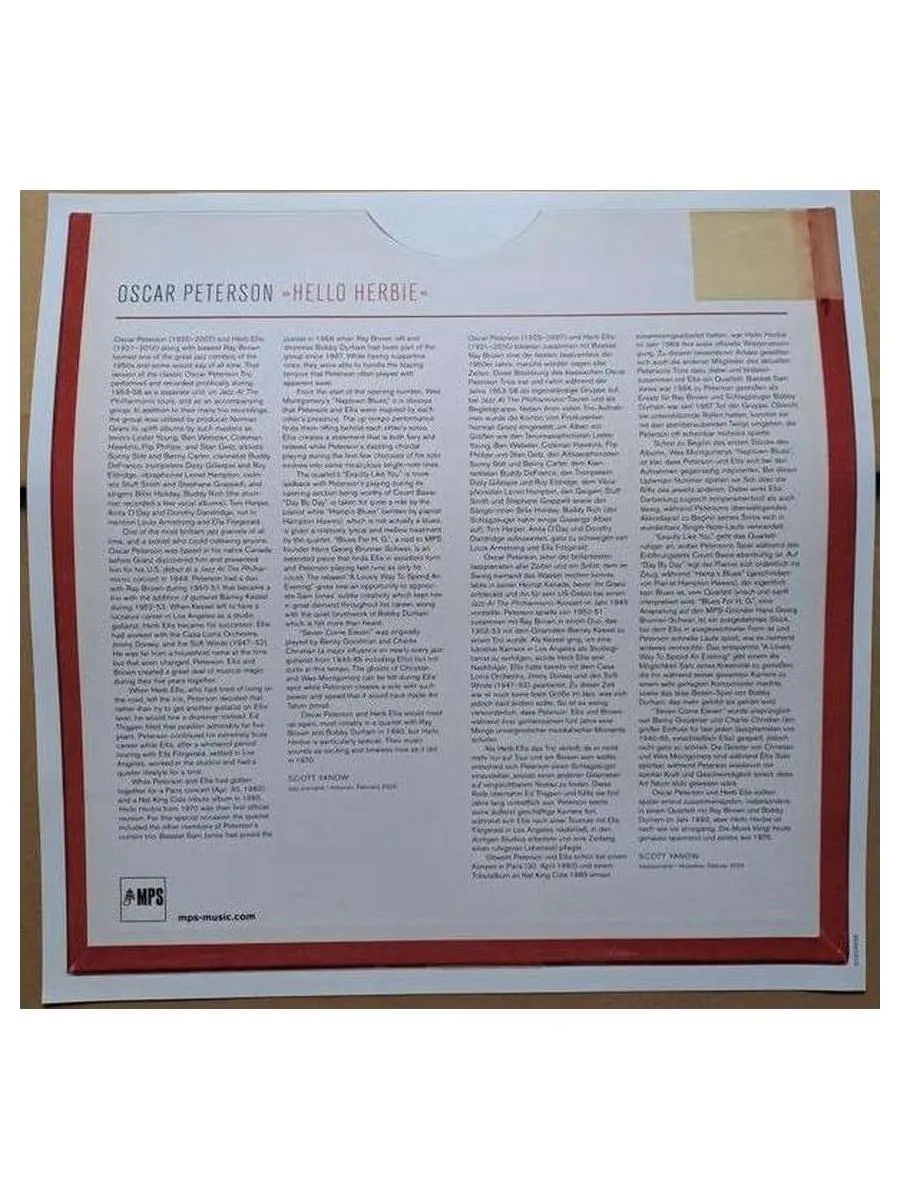 Виниловая пластинка Oscar Peterson - Hello Herbie (4029759187271) - фото 5