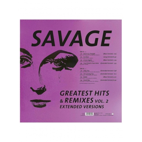 Виниловая пластинка Savage - Greatest Hits &amp; Remixes Vol. 2 (0194111007642) - фото 2
