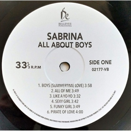 Sabrina - All About Boys (5711053021779) виниловая пластинка - фото 3