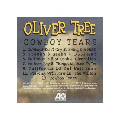 Oliver Tree - Cowboy Tears (Yellow) (75678639708) виниловая пластинка - фото 10