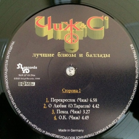 Чиж &amp; Сo - Лучшие Блюзы И Баллады (4640004136686) виниловая пластинка - фото 3