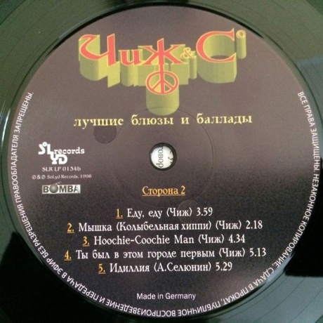 Чиж &amp; Сo - Лучшие Блюзы И Баллады (4640004136686) виниловая пластинка - фото 4