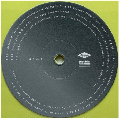 Post Malone - Twelve Carat Toothache (coloured) (0602448015914) виниловая пластинка - фото 6