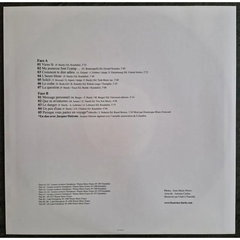 Francoise Hardy - Messages Personnels (5021732262257) виниловая пластинка - фото 3