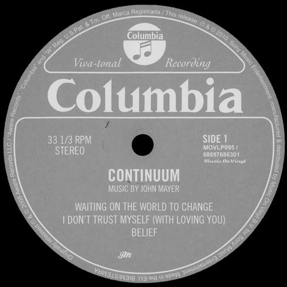 John Mayer - Continuum +1 (0886976863012) виниловая пластинка - фото 3