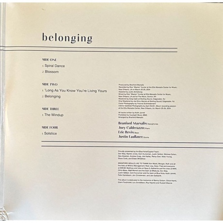 Branford Marsalis - Belonging (0602475486619) виниловая пластинка - фото 3