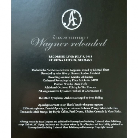 Apocalyptica - Wagner Reloaded (4050538011449) виниловая пластинка - фото 4