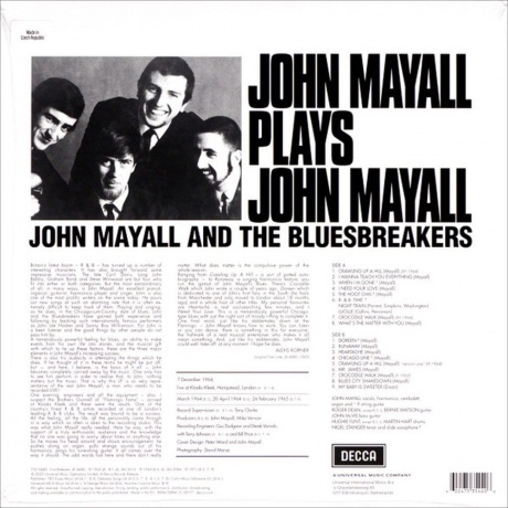 John Mayall - Plays John Mayall (coloured) (0602475354406) виниловая пластинка - фото 2